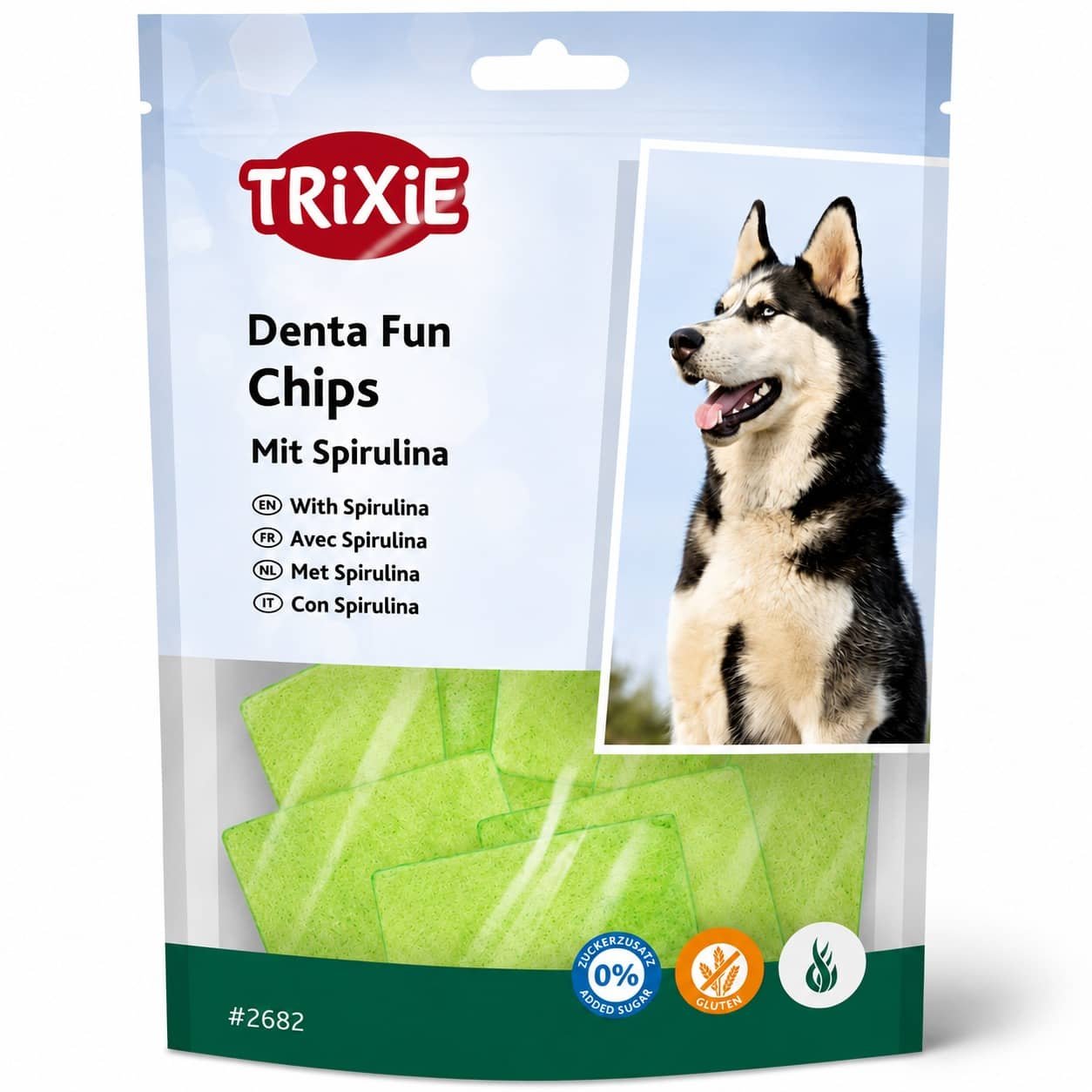 TRIXIE CHIPS SPIRULINA gardums suņiem Košļājamie čipsi ar spirulinu 100g