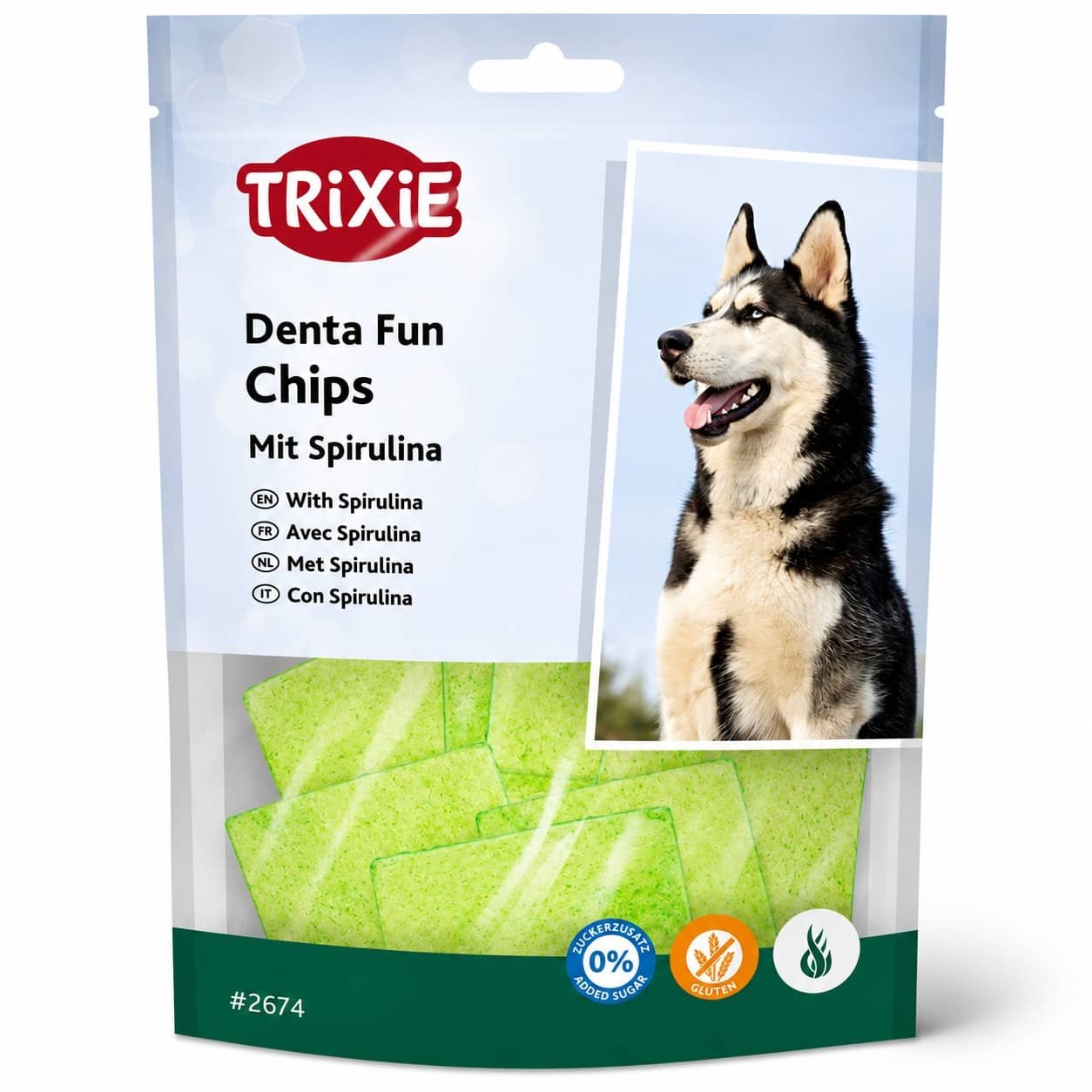 TRIXIE CHIPS SPIRULINA gardums suņiem Košļājamie čipsi ar spirulinu 50g