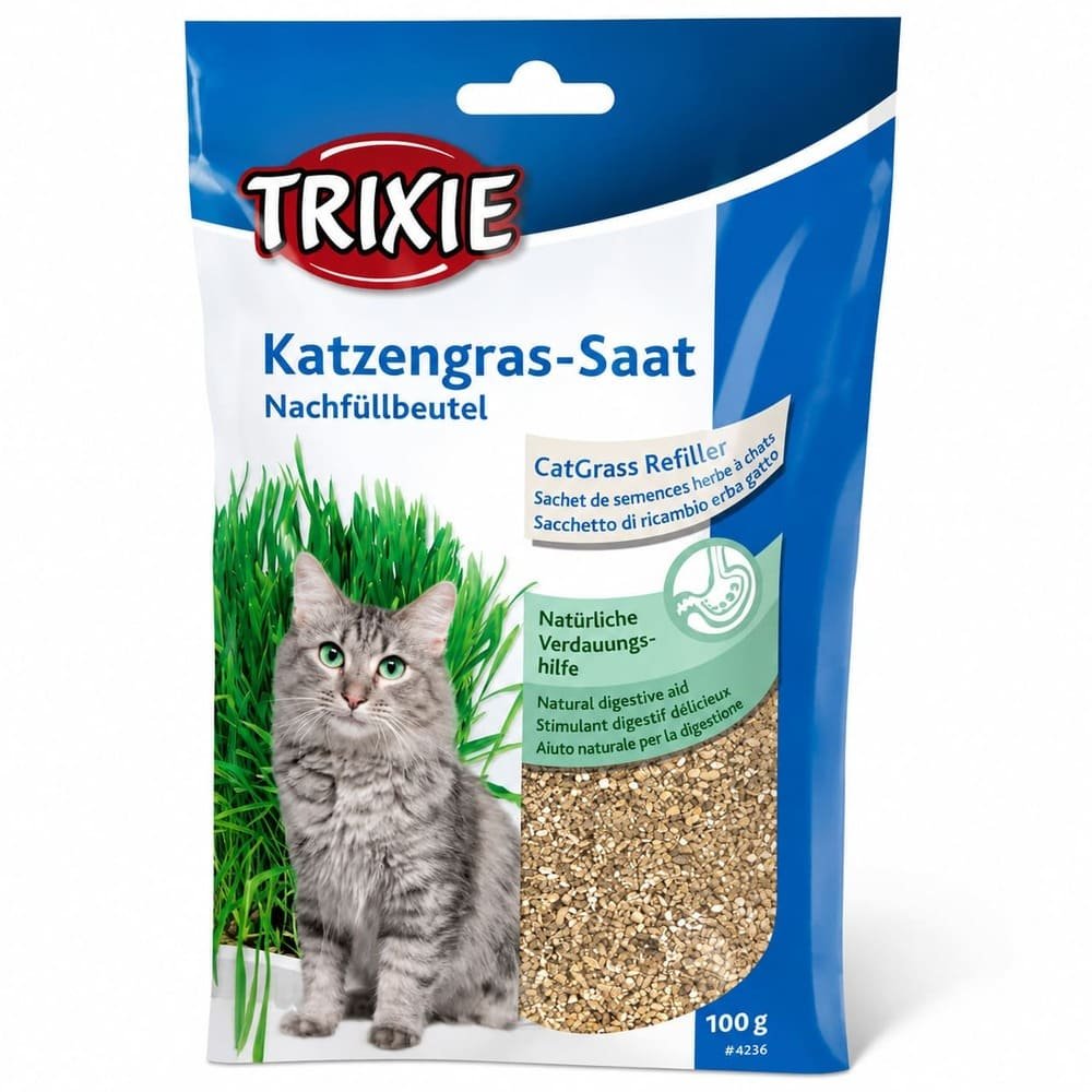 Trixie Cat Grass miežu zāles sēklu un substrāta maisījums kaķiem, 100 g