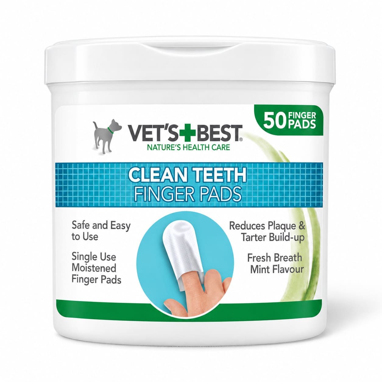 Vet’s Best Clean Teeth zobu tīrīšanas salvetes suņiem un kaķiem N50