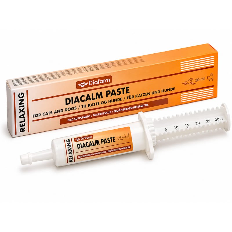 Diafarm DiaCalm nomierinoša pasta pret stresu suņiem un kaķiem 30 ml