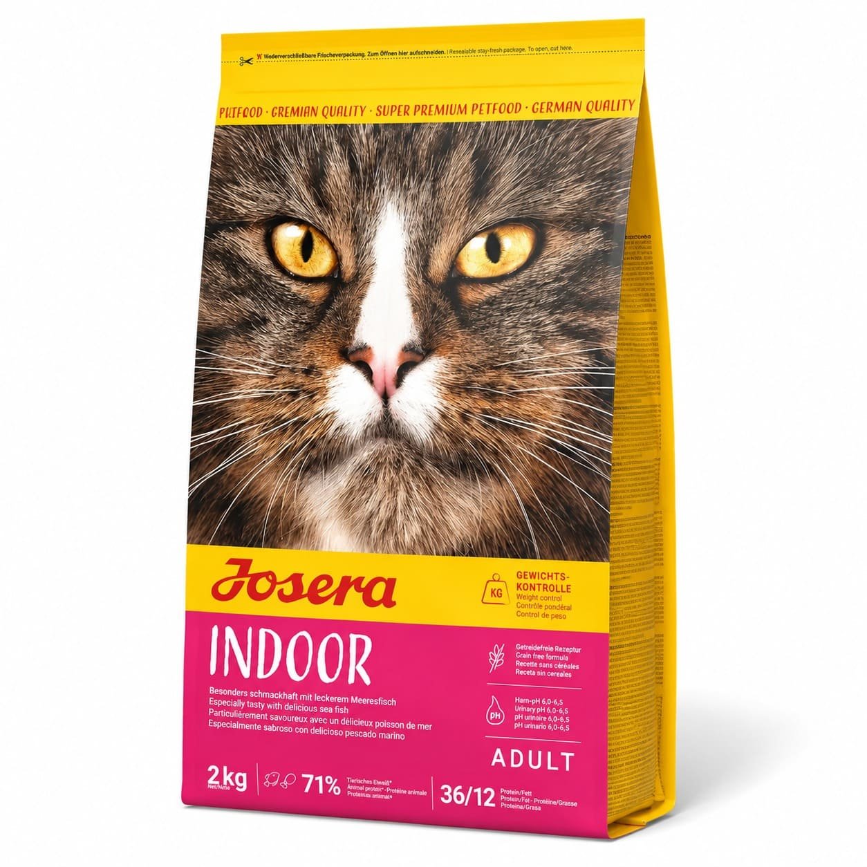 Josera Indoor Cat bezgraudu kaķu barība istabas kaķiem ar mājputnu gaļu 2 kg