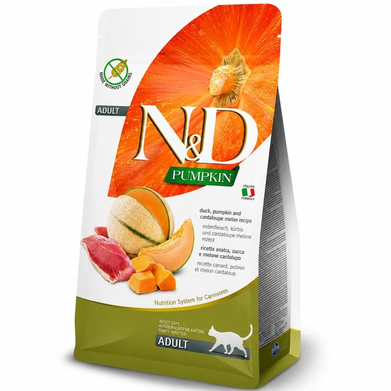 Farmina N&D Pumpkin Duck bezgraudu kaķu barība ar pīli, ķirbi un meloni 1.5 kg