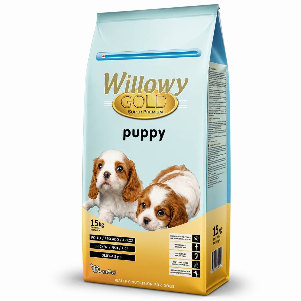 Willowy Gold Puppy kucēnu barība ar vistu, zivīm un rīsiem 15 kg