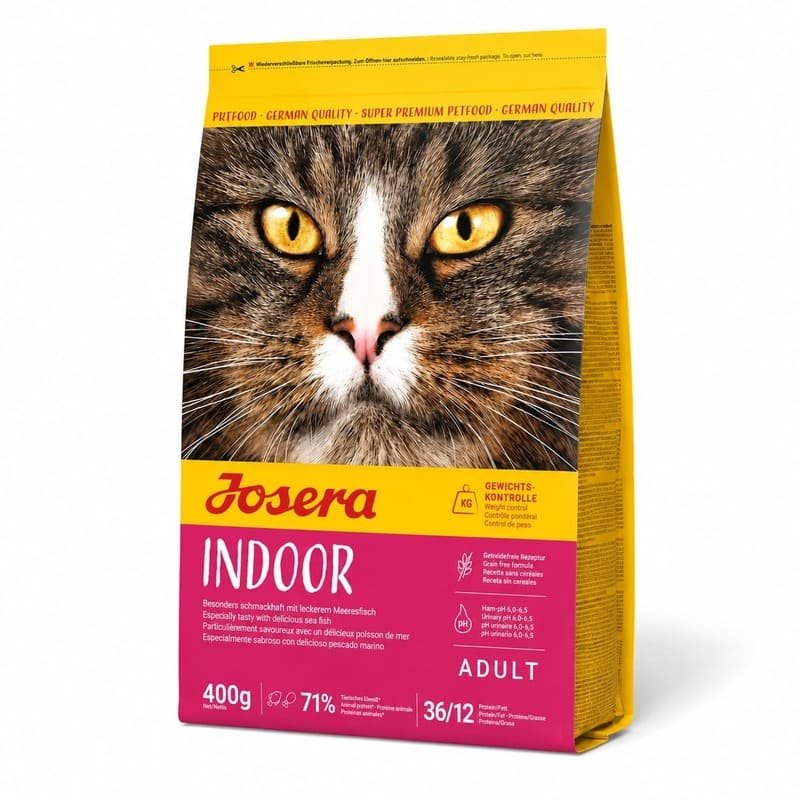 Josera Indoor Cat bezgraudu kaķu barība istabas kaķiem ar mājputnu gaļu 400 g