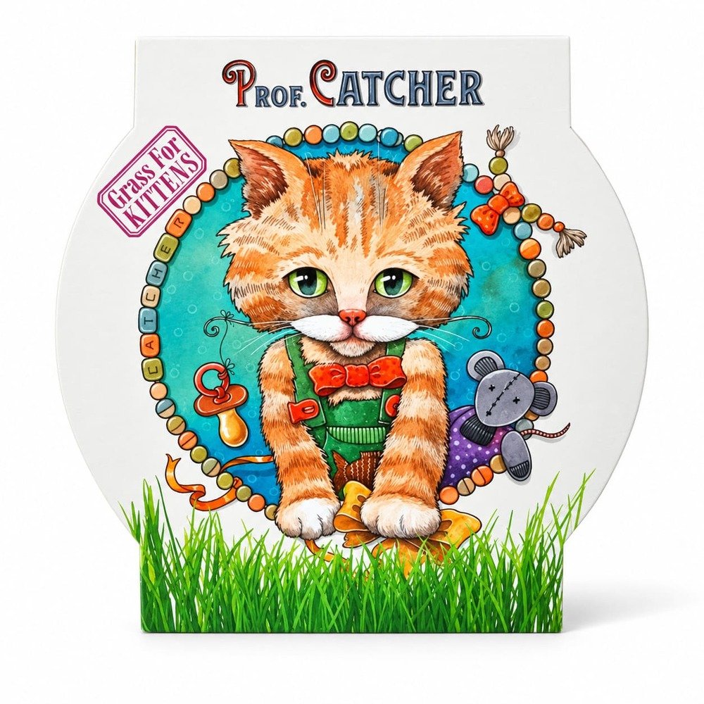 Prof. Catcher Kitten kaķu zāles audzēšanas komplekts kaķēniem ar paplāti