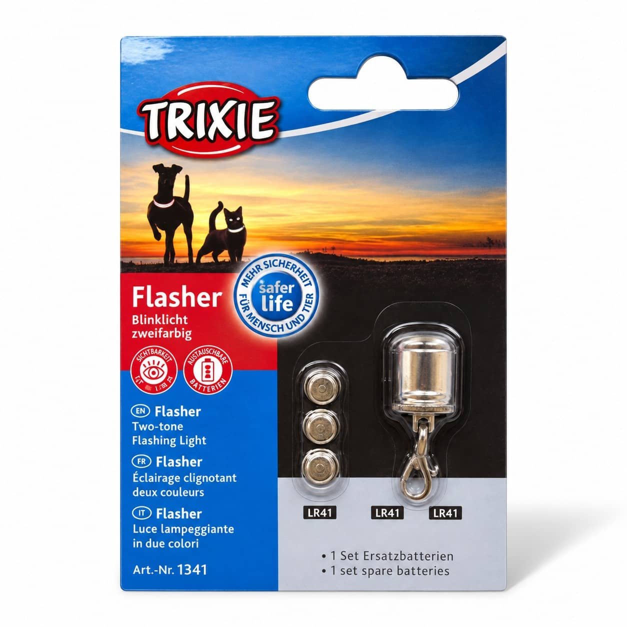 Trixie Flasher metāla LED piekariņš suņu kaklasiksnai ar karabīni