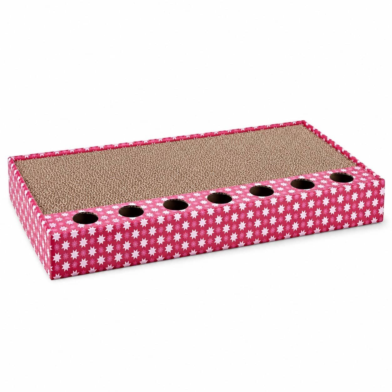 Trixie kartona nagu asināmais kaķiem ar divām rotaļu bumbiņām, rozā, 48 × 5 × 25 cm