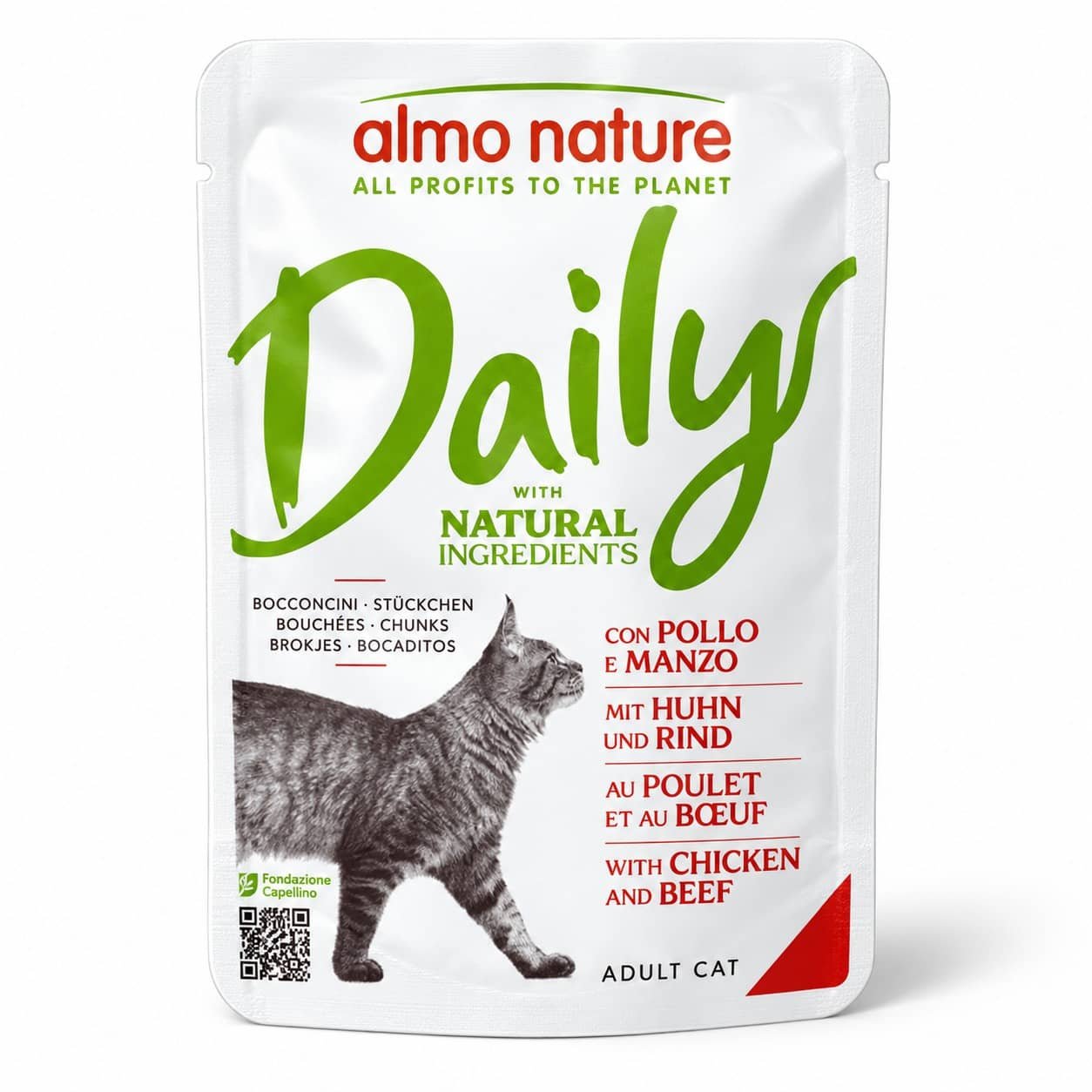 Almo Nature Daily Chicken & Beef konservi kaķiem ar vistu un liellopu 70 g