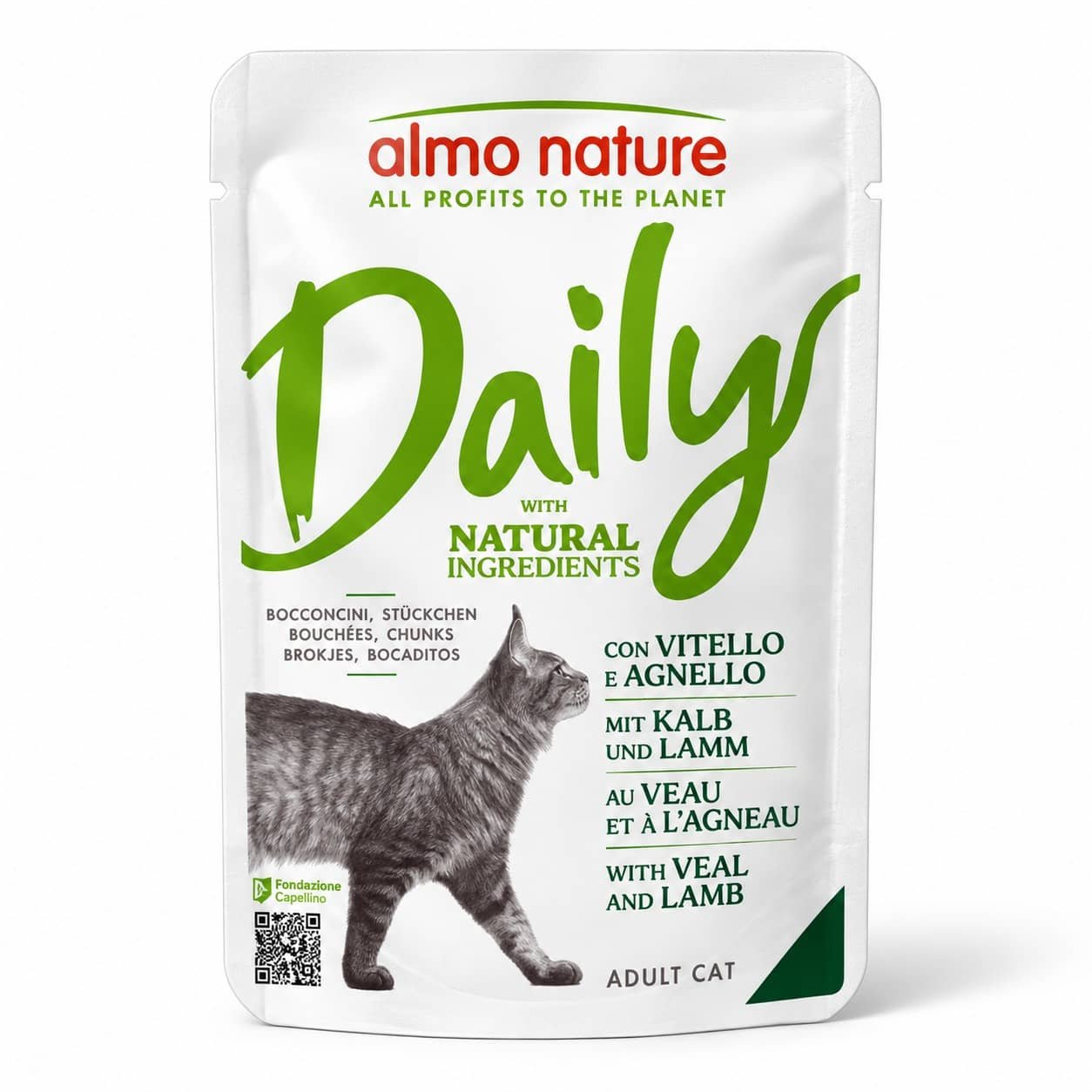 Almo Nature Daily Veal & Lamb konservi kaķiem ar teļa gaļu un jēru 70 g