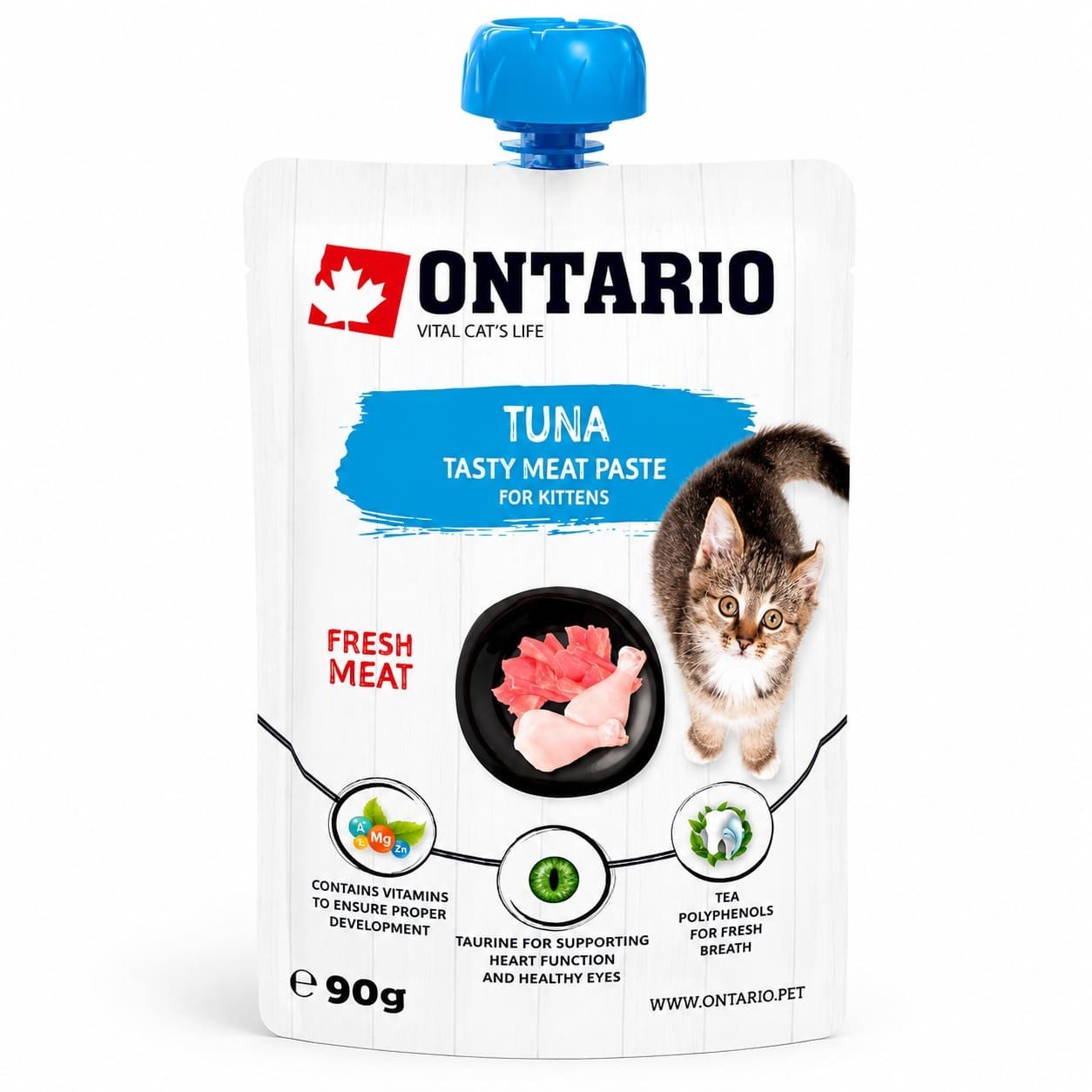 Ontario Kitten Tasty Meat Paste Tuna gaļas pasta kaķēniem ar tunci 90 g