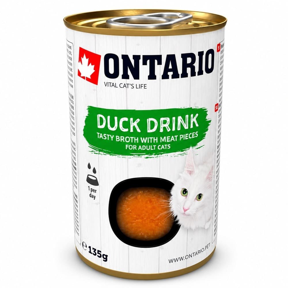 Ontario Drink Duck kaķu dzēriens ar pīli 135 g