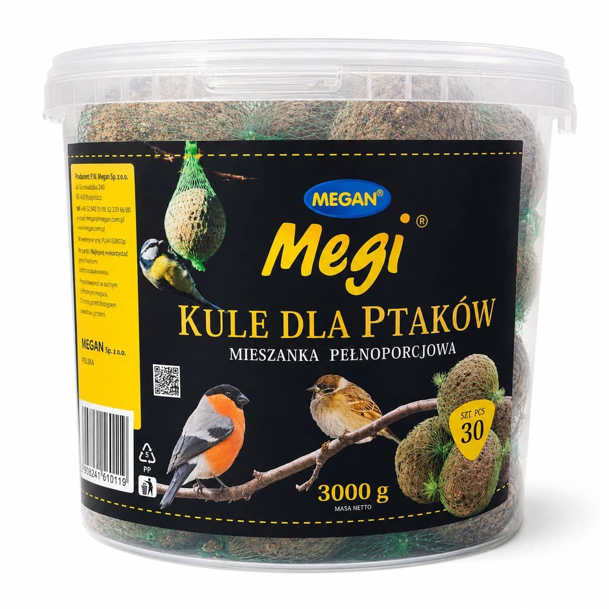 Megan tauku bumbiņas savvaļas putniem un zīlītēm 3 kg N30