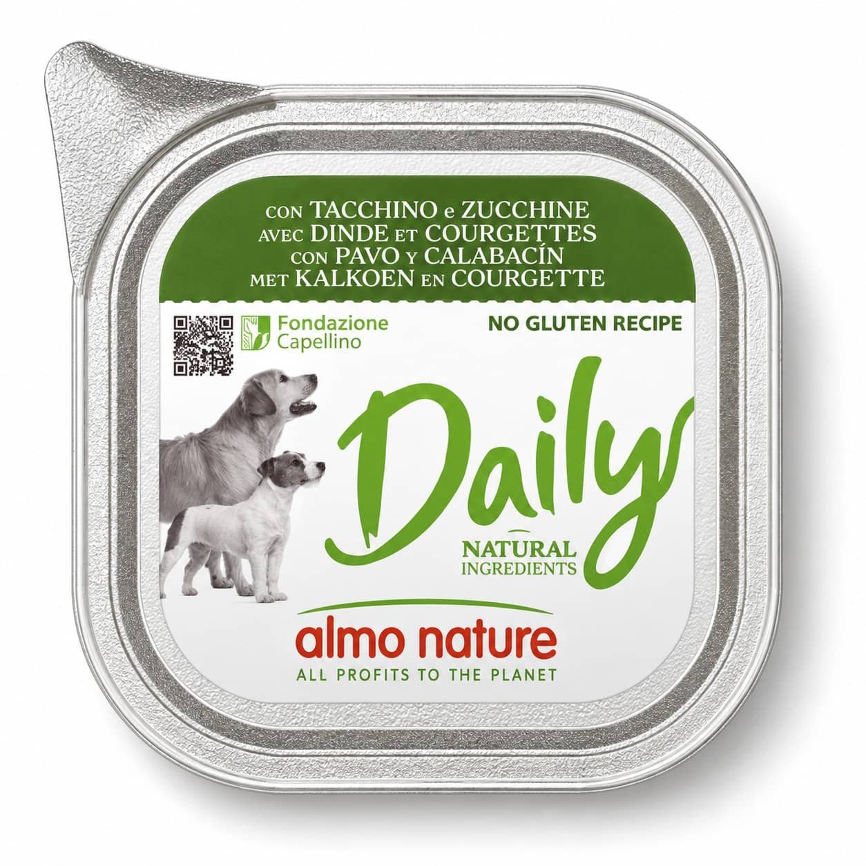 Almo Nature Daily Turkey konservi suņiem ar tītaru un kabačiem 100 g