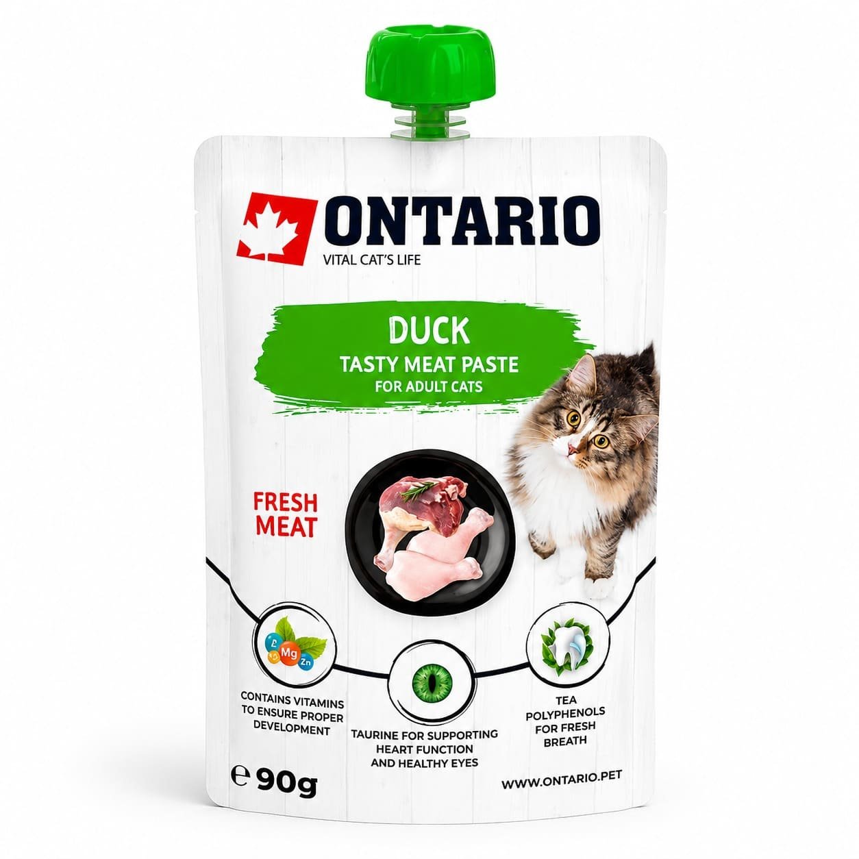 Ontario Tasty Meat Paste Duck gaļas pasta kaķiem ar pīli 90 g