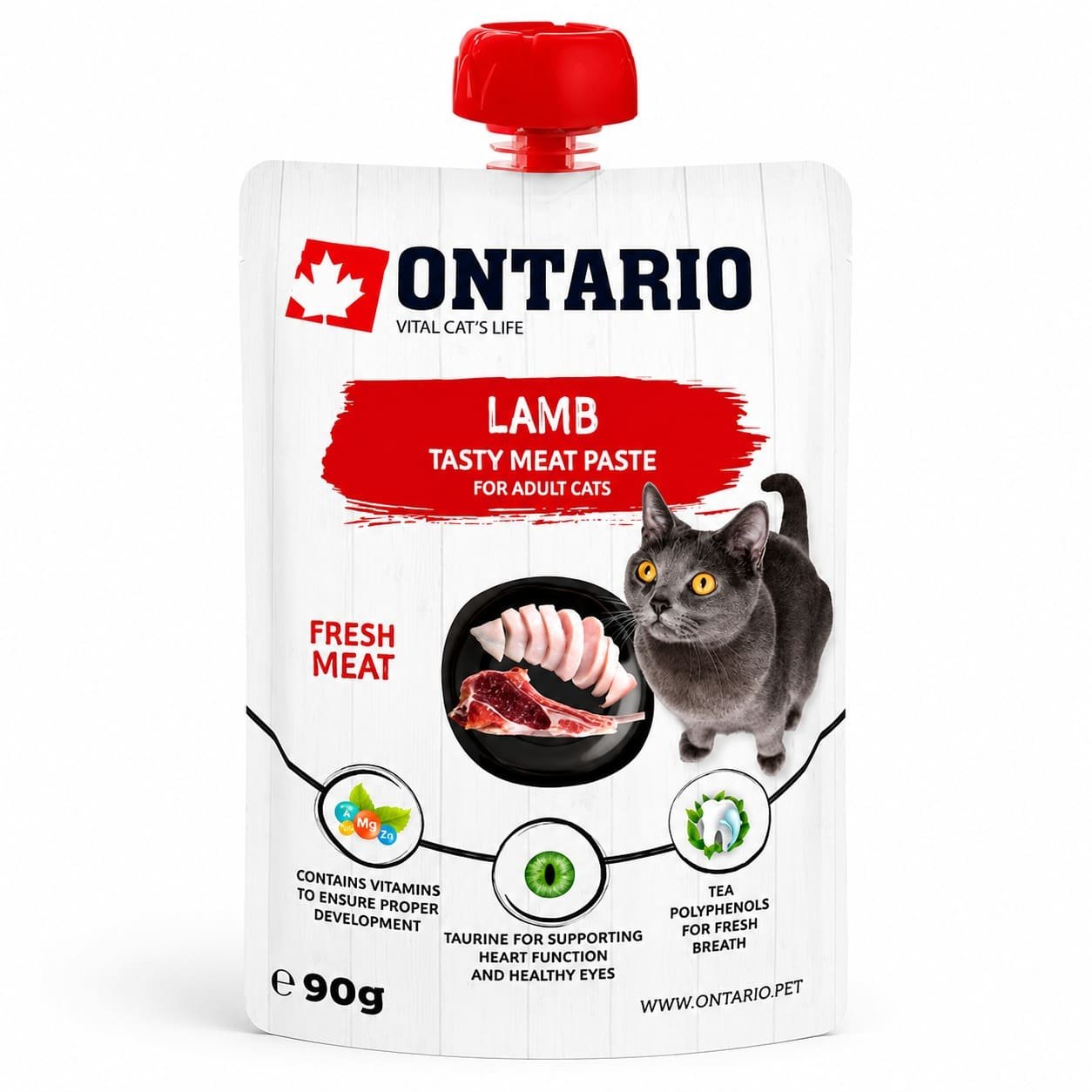 Ontario Tasty Meat Paste Lamb gaļas pasta kaķiem ar jēru 90 g