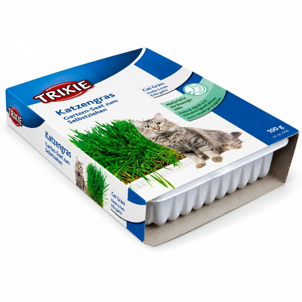 Trixie Cat Grass miežu zāles sēklu un substrāta maisījums kaķiem bļodiņā 100 g