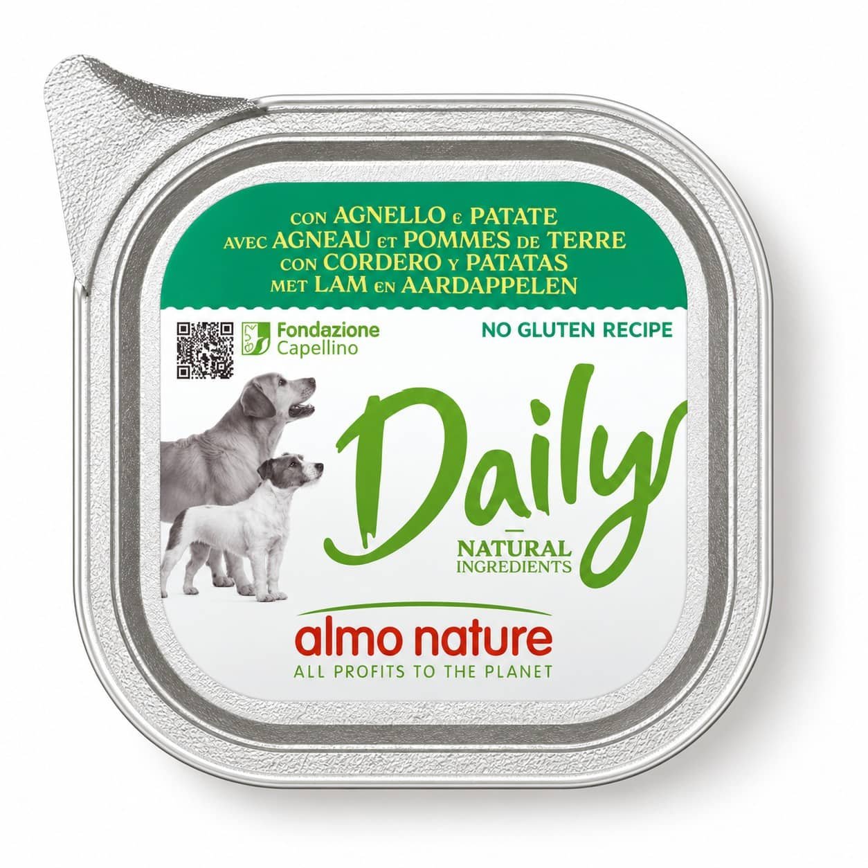 Almo Nature Daily Lamb konservi suņiem ar jēru un kartupeļiem 100 g