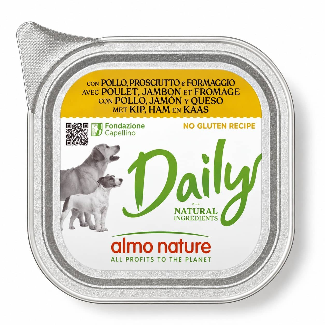 Almo Nature Daily Chicken konservi suņiem ar vistu, šķiņķi un sieru 100 g