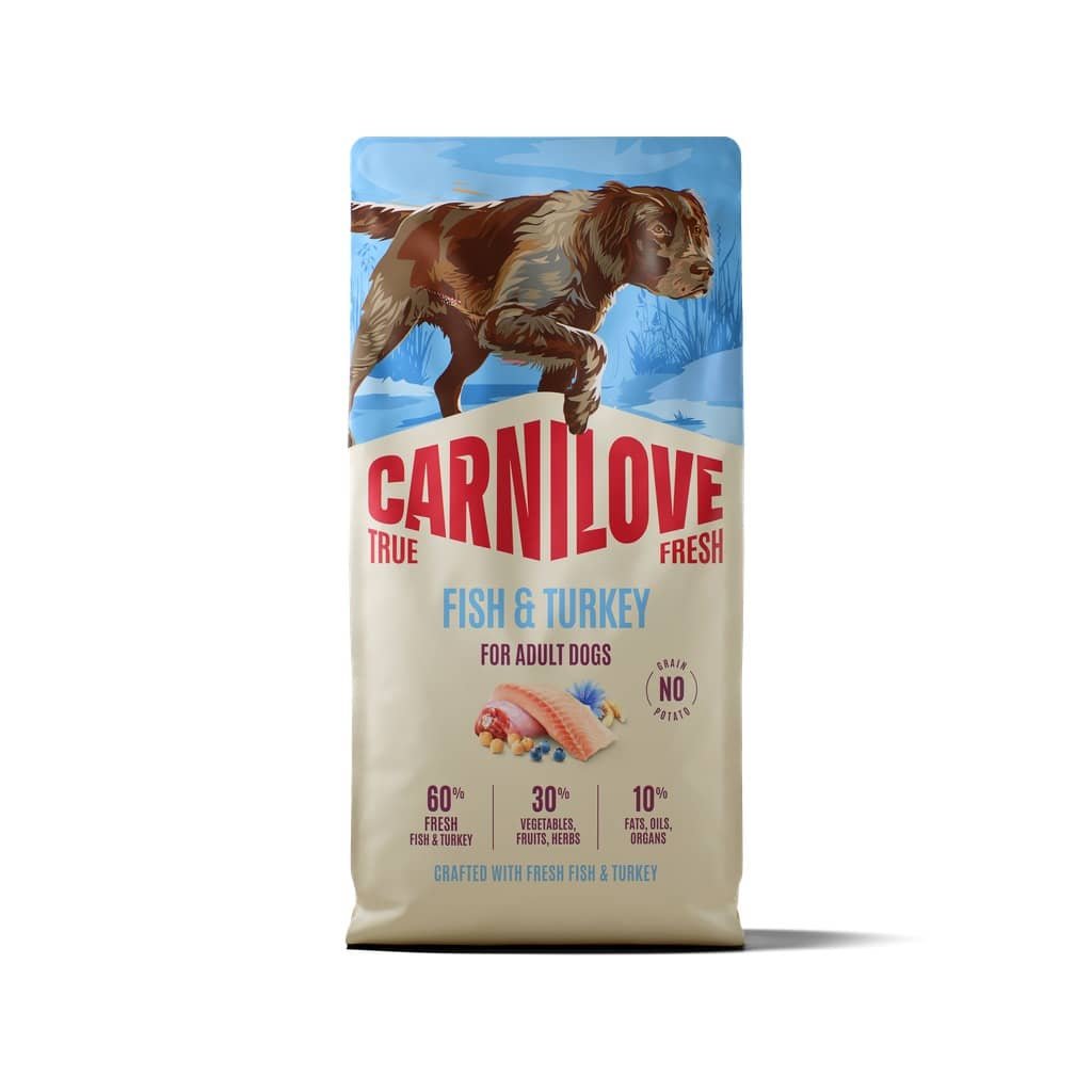 Carnilove True Fresh Fish & Turkey bezgraudu suņu barība ar svaigām zivīm un tītaru 4 kg