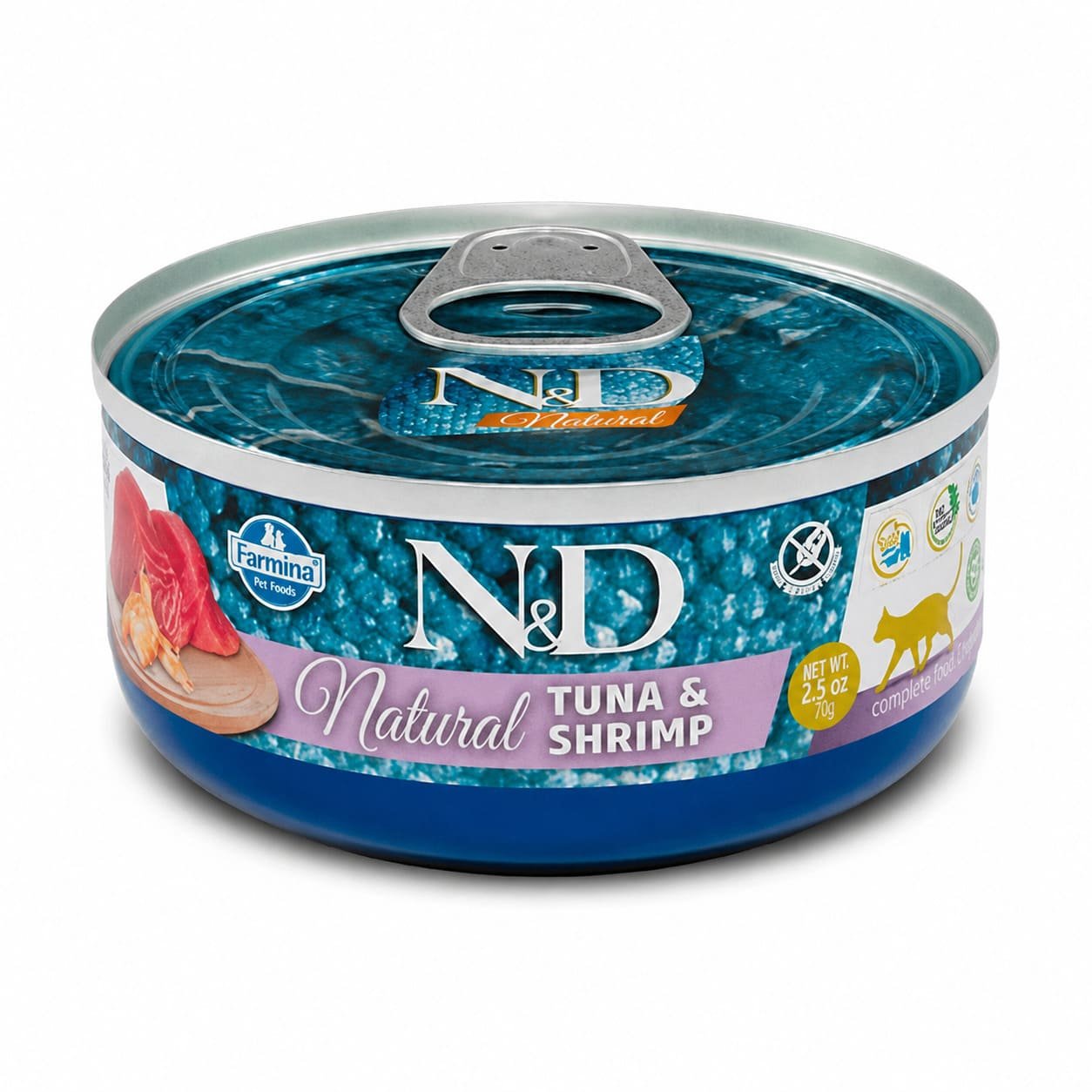 Farmina N&D Natural Tuna & Shrimp konservi kaķiem ar tunci un garnelēm 70 g