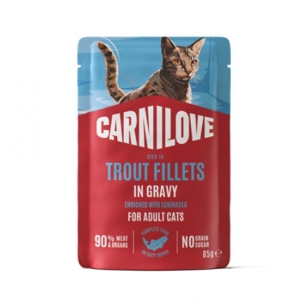 Carnilove Trout Fillets konservētā barība kaķiem ar foreli un ehināciju 85 g