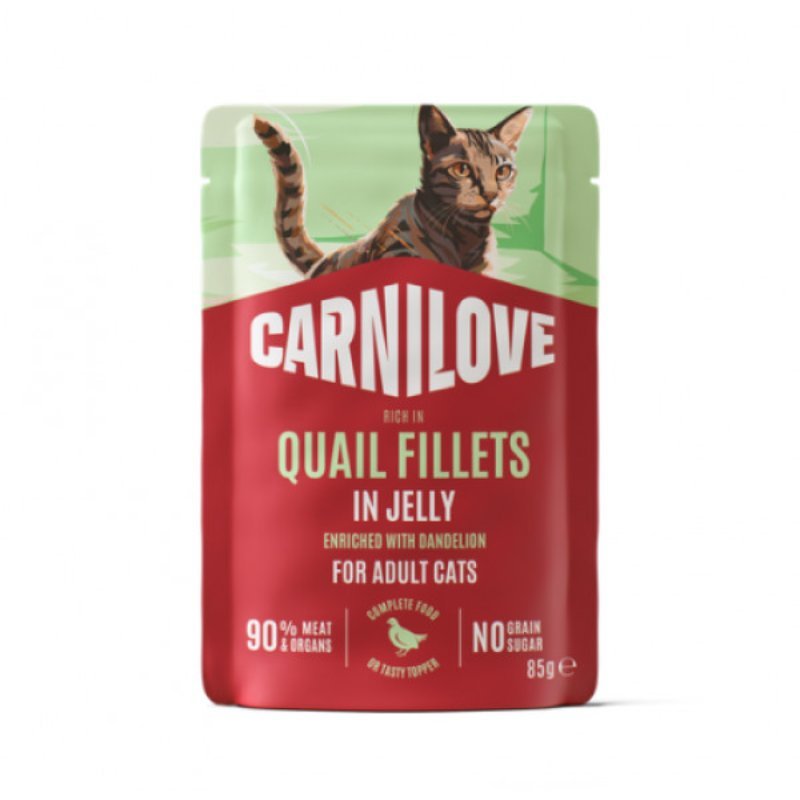 Carnilove Quail Fillets konservi kaķiem ar paipalām un pienenēm 85 g