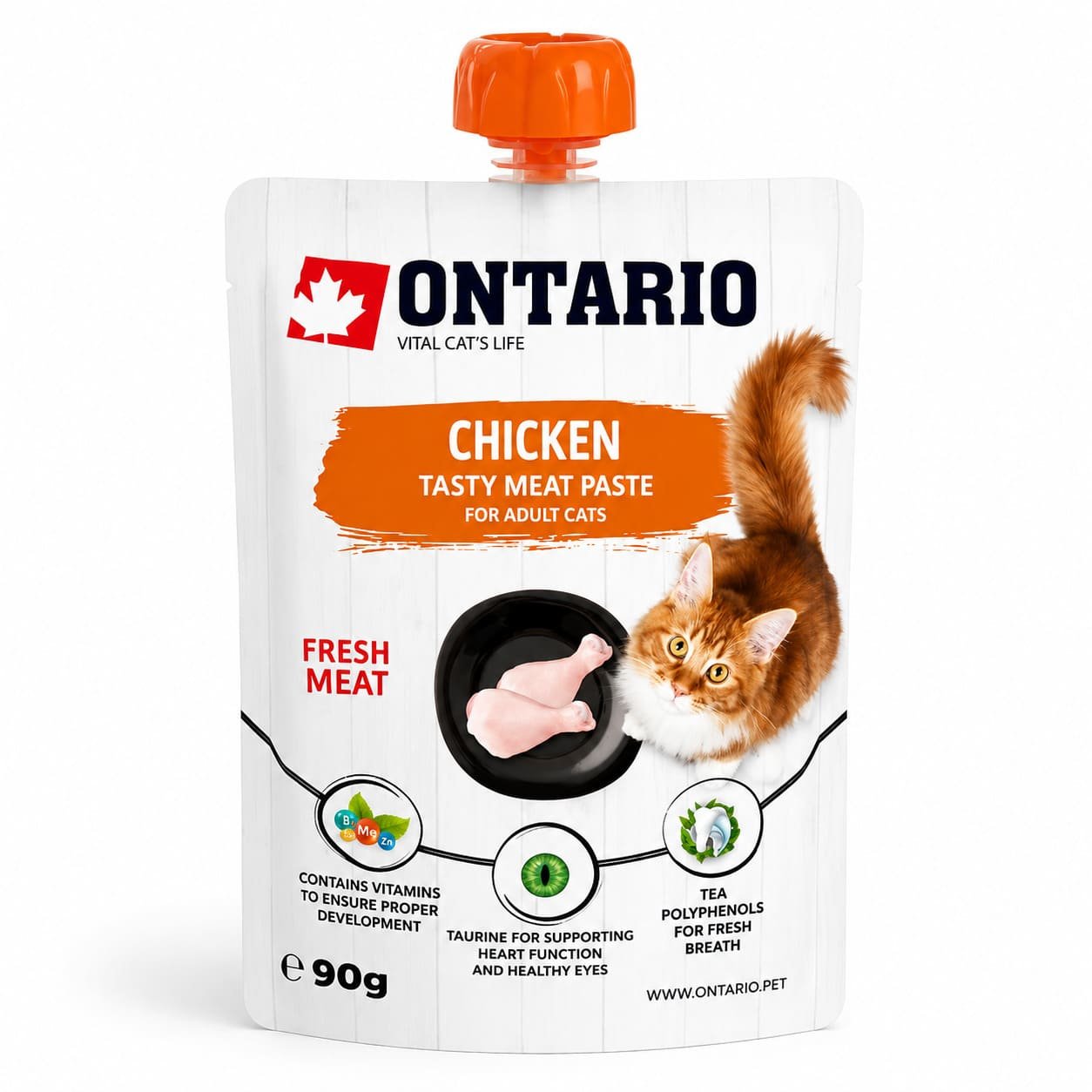 Ontario Tasty Meat Paste Chicken gaļas pasta kaķiem ar vistu 90 g