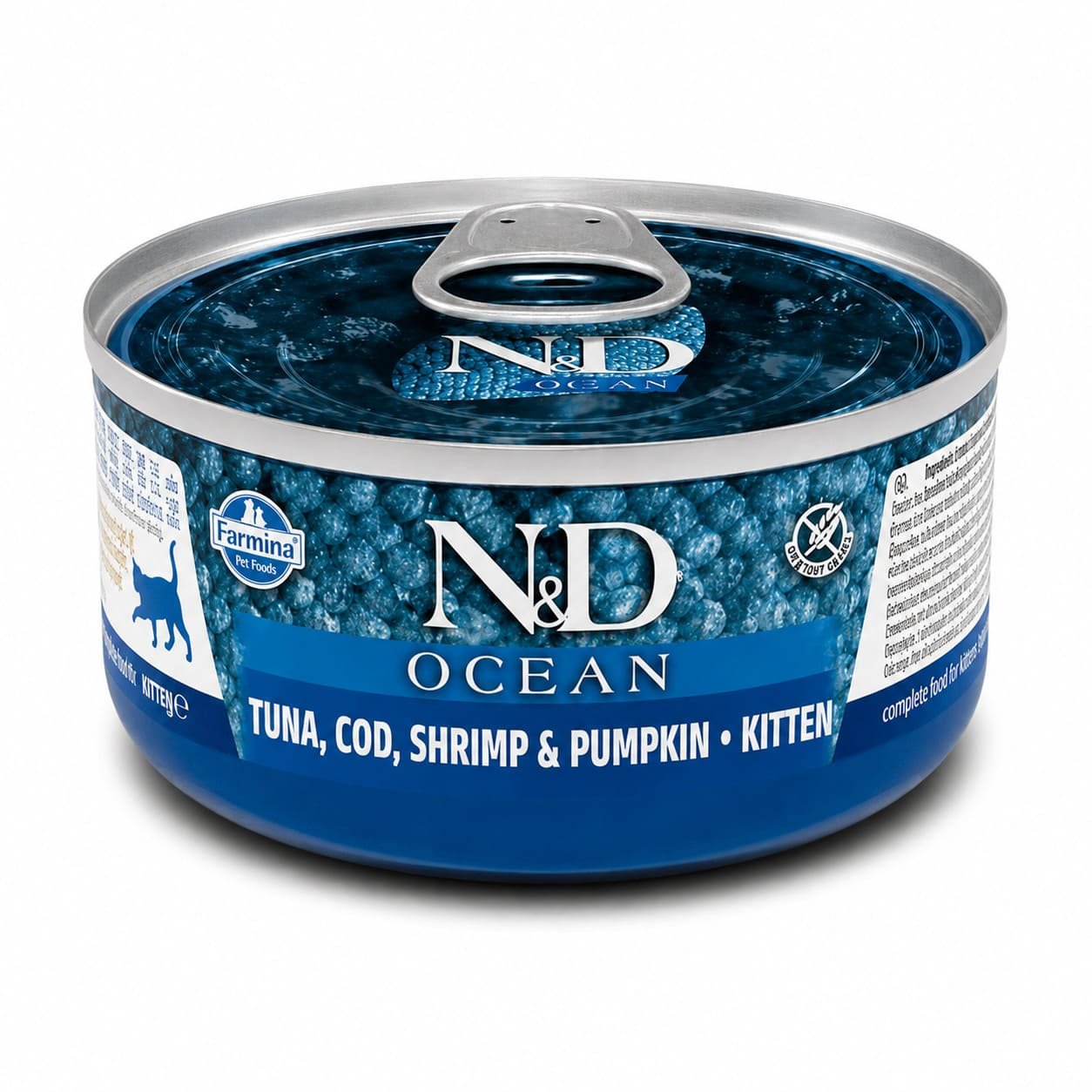 Farmina N&D Ocean Kitten konservi kaķēniem ar tunci, mencu un garnelēm 70 g