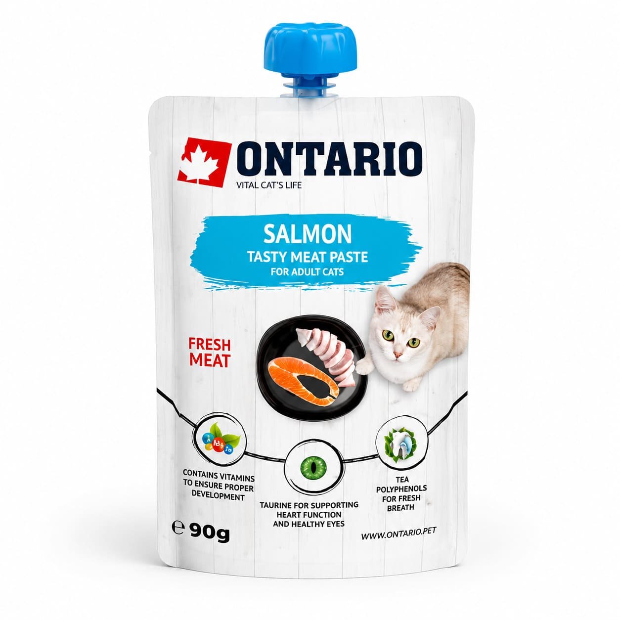 Ontario Tasty Meat Paste Salmon gaļas pasta kaķiem ar lasi 90 g