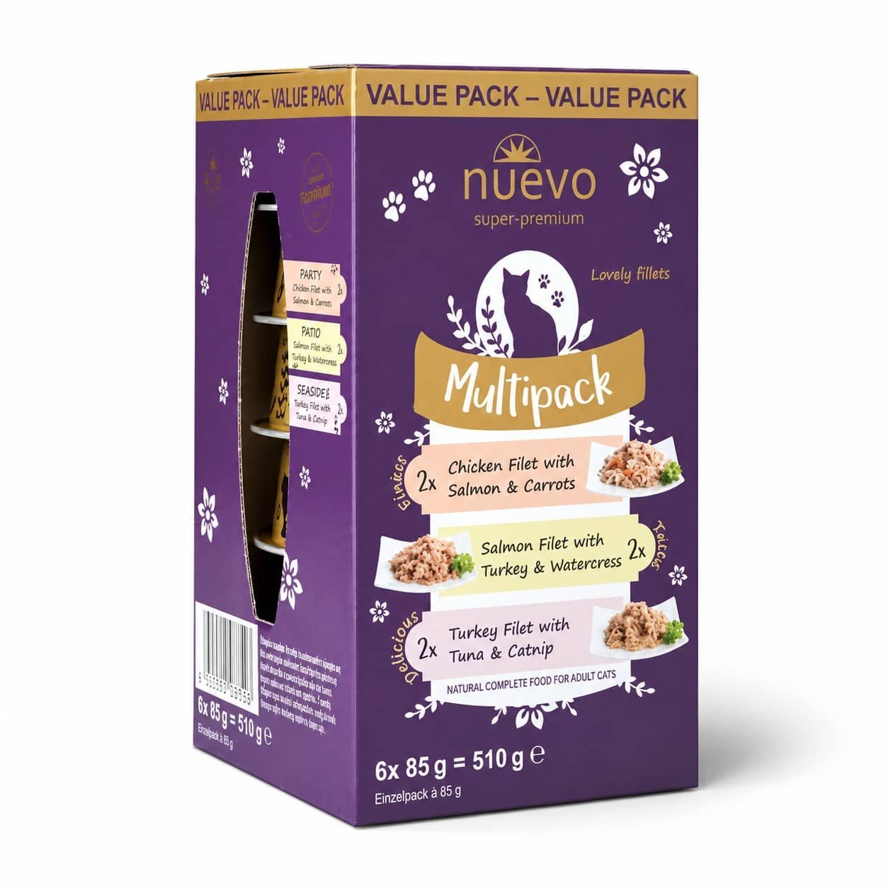 Nuevo Cat Adult Multipack konservi kaķiem 85 g N6